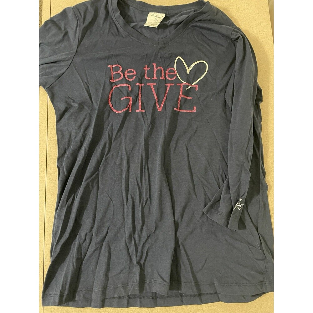 Thirty One Womens Medium Navy Blue Long Sleeve V Neck Be The Give Shirt